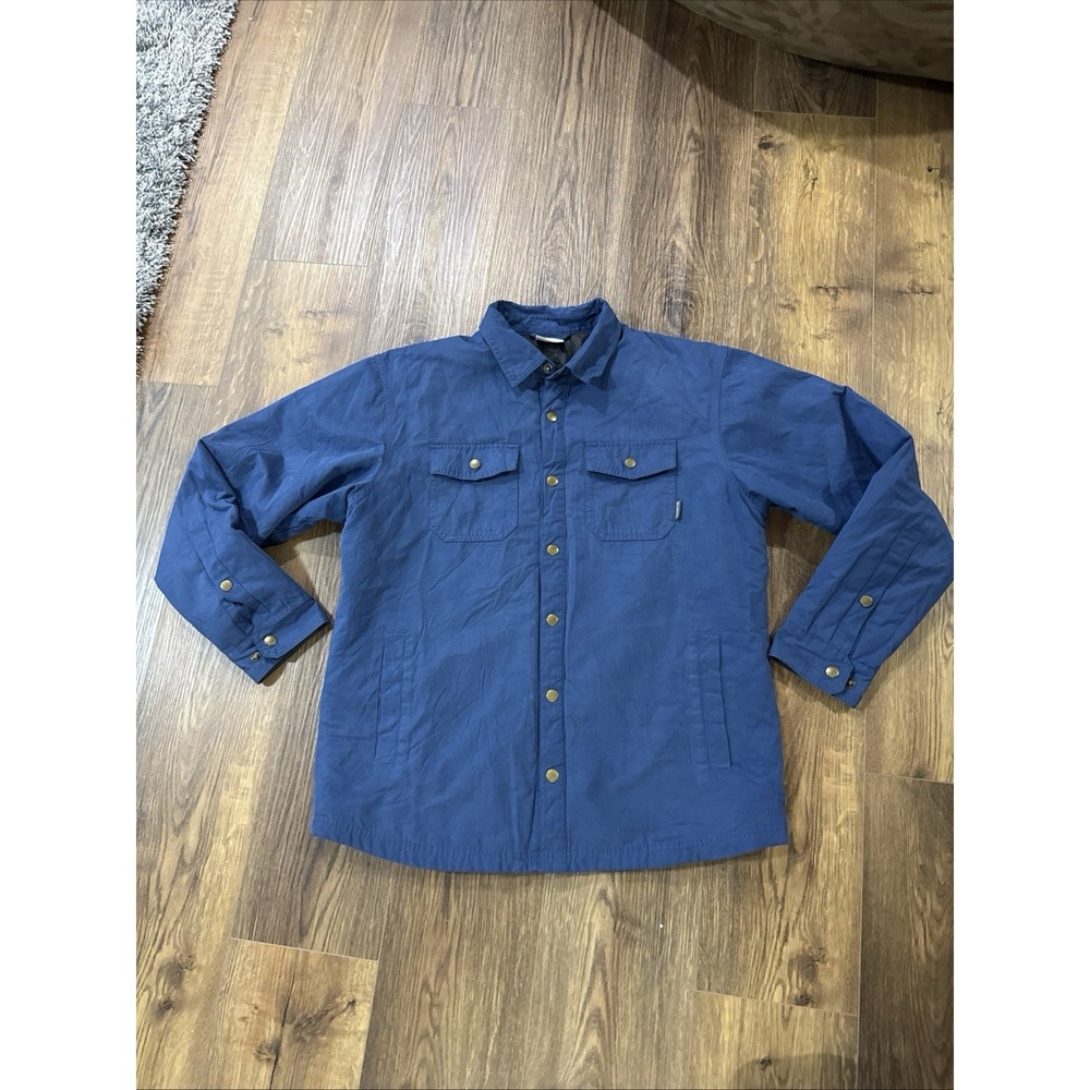 Columbia Sportswear Company Lined Button Snap Shirt Jacket Men's Medium Blue